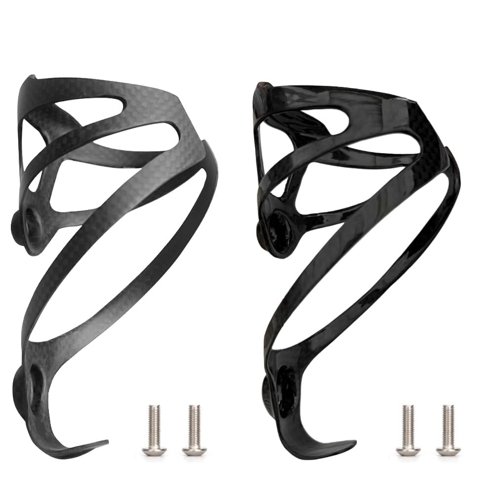 3K Full Carbon Fiber Water Bottle Cage, Ultralight 21.6g Bicycle Bottle Holder, Matte/Gloss Finish Bike Drink Cage for Road MTB Gravel Bike (3K Glossy)