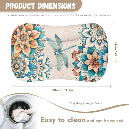 Image of ZOUTAIRONG Dragonfly Flowers Sheets Soft Breathable Mini Crib Fitted Sheets Portable /Convertible Playard Mattress Cover for Baby Boy and Girl Blue