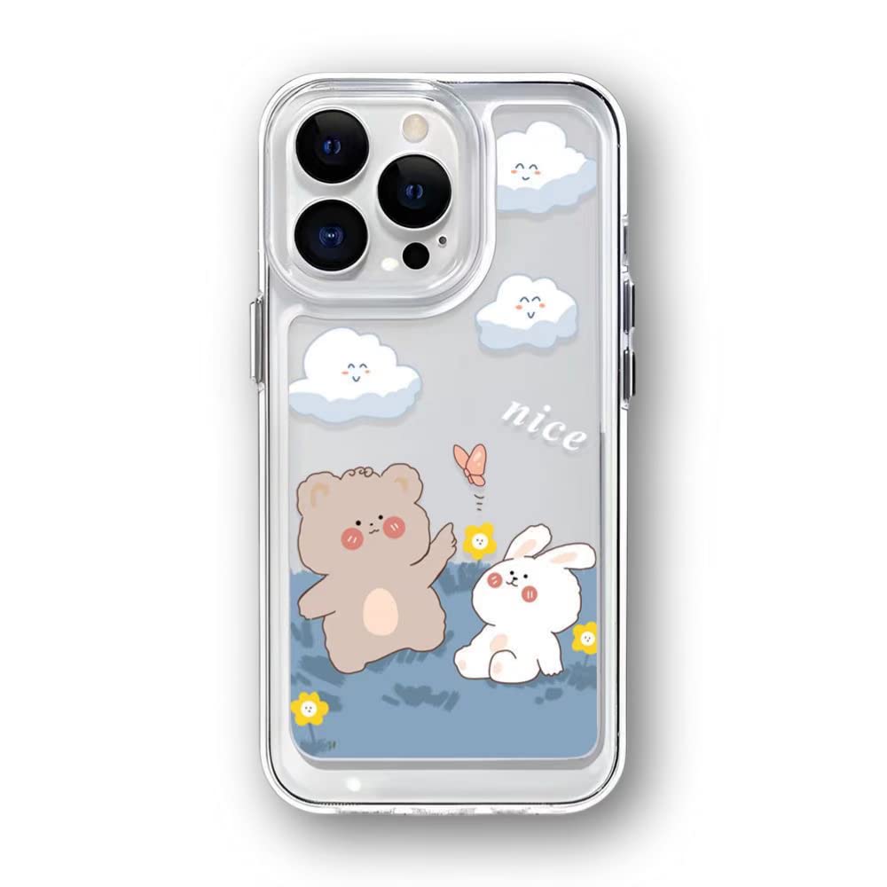 Compatible with iPhone 14 pro max case Kawaii for iPhone 14 Pro Max Case Clear, Refreshing and Cute Illustration & Anti-Drop Enhancement 2022,iPhone 14 Pro Max Case with Camera Hole Protective.