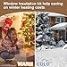 Window Insulation Kit for Winter Adjustable Plastic Insulated Window Cover Sealer Reusable Thermal Thicken Clear Insulation Wrap Transparent Film with Hook and Loop Tape for Winterizing 39'' x 48''