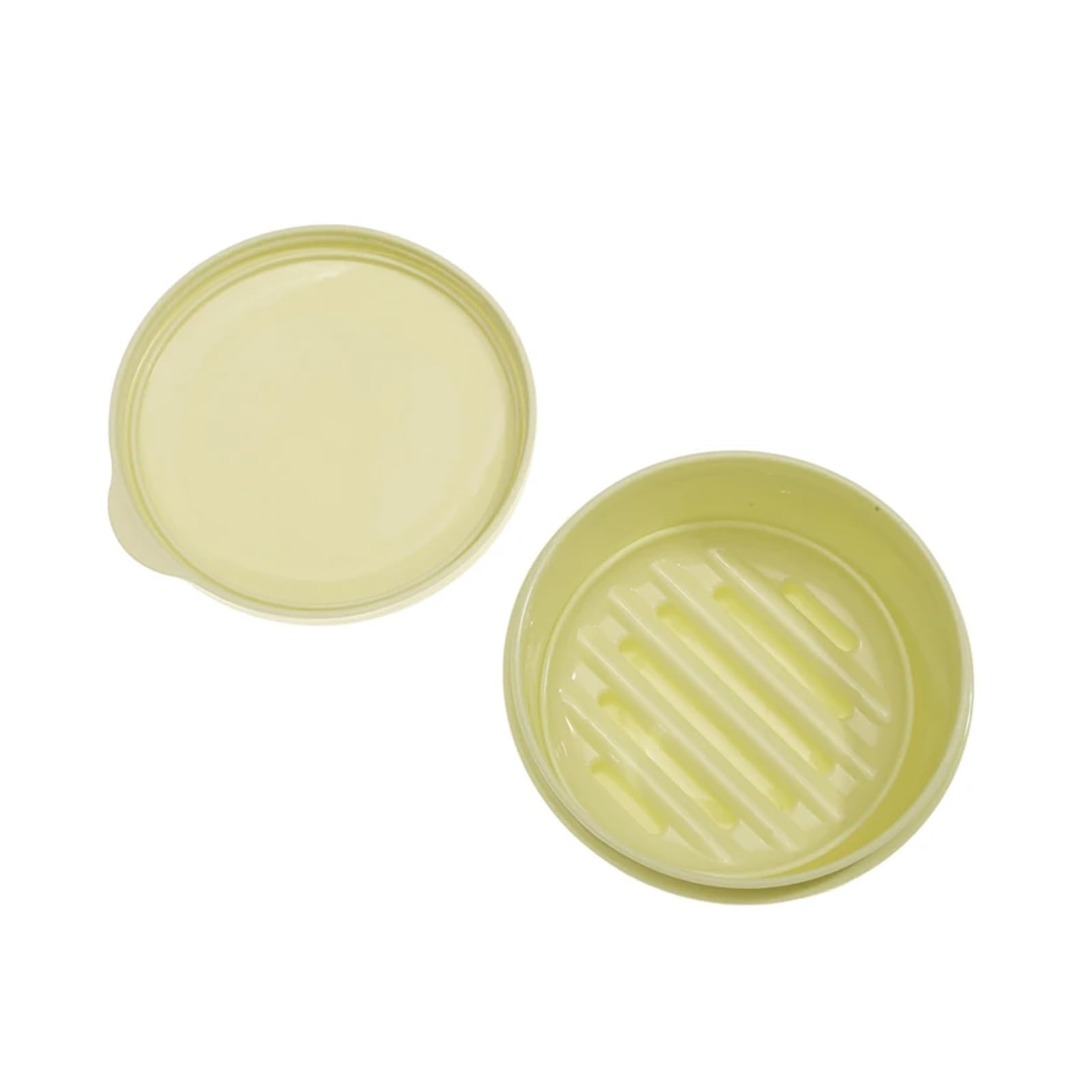 2 pcs,Plastic Soap Container Bar Holder Travel Case Portable Round Dishes with Lid Leak-Proof Box for Shampoo For Bathroom(Yellow)