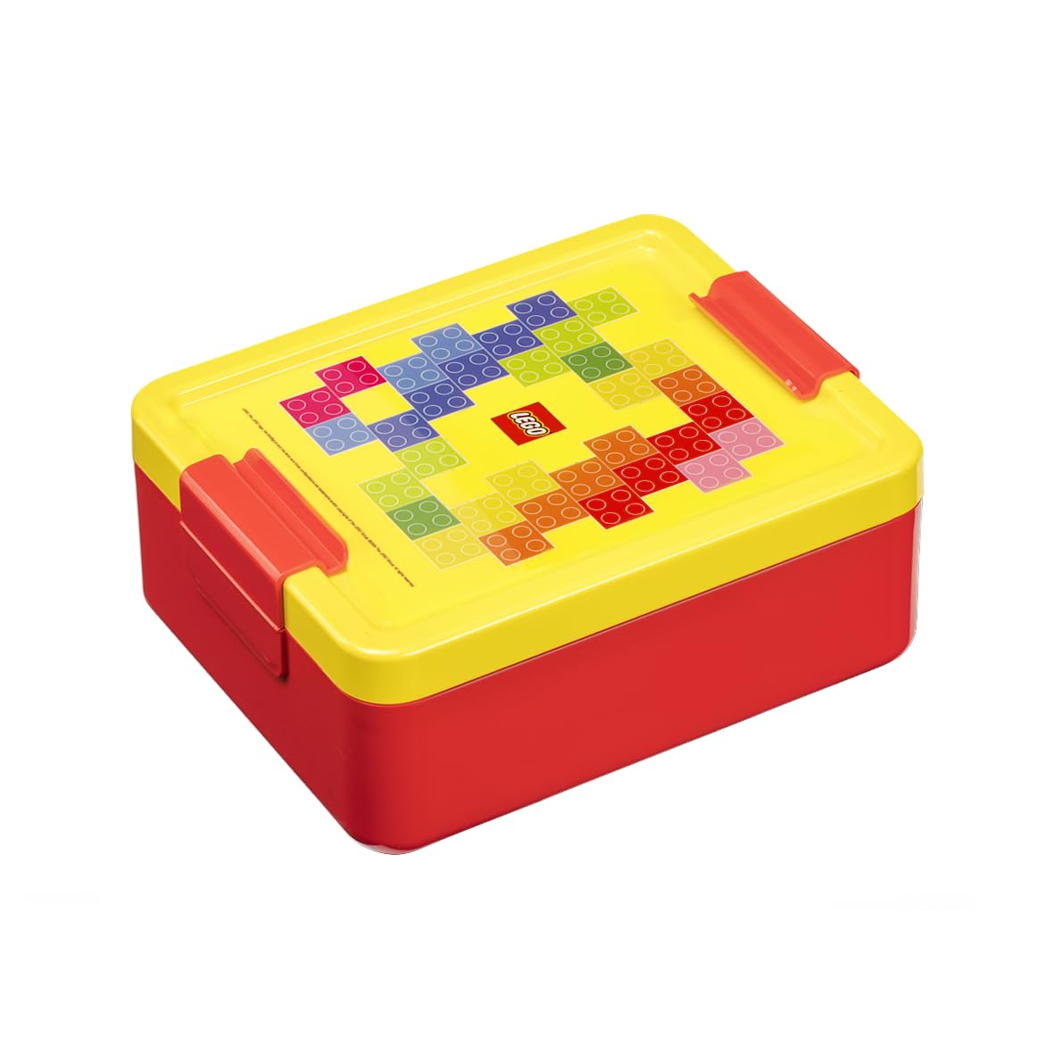 Room Copenhagen Lego Lunch Box with compartments - Brick Pattern, Durable & Fun for Kids, Yellow & Red, Dishwasher Safe, Perfect for Meal Prep, Snacks, and Travel