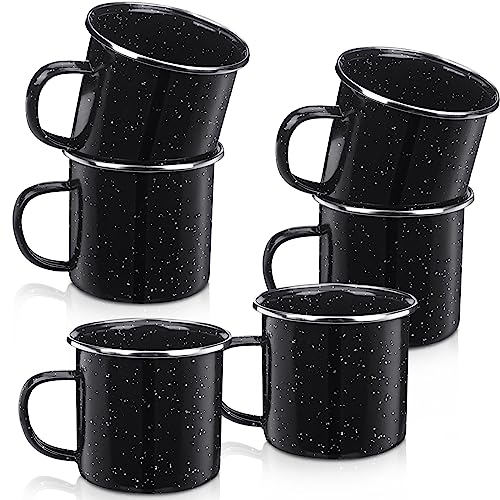 6 Pcs Enamel Camping Mugs 12 oz