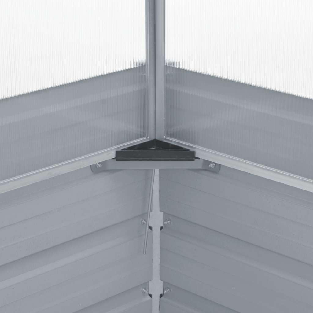 Gewächshaus Grau 100x100x85 cm Verzinkter Stahl Aluminiumrahmen Pflanzgefäß für Balkon Terrasse Garten Kräuter Anzucht mit Sicherheitskanten