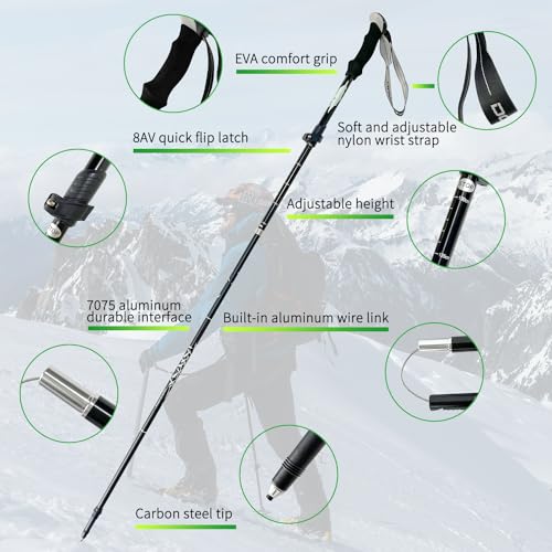 DOBESTS Wanderstöcke, Nordic Walking Stöcke Aluminium (Schwarz)