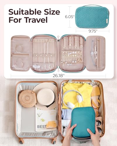 Image of BAGSMART Jewelry Organizer Case Large Travel Jewelry Storage Bag,Teal