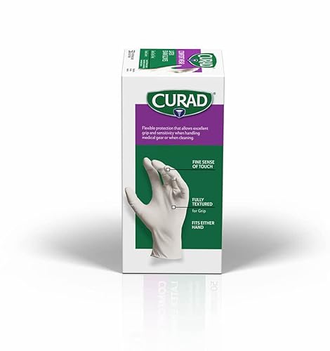Miniatura 4 de Curad Comfort Wear - Guantes de látex para examen, sin polvo, talla única, 100 unidades