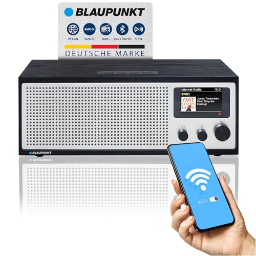 Blaupunkt Napoli 400 Internetradio, DAB+ Radio WLAN, Stereo Radio Retro Design, WiFi/WLAN mit Bluetooth & LC-Farbdisplay, Internetradio Stereo für Küche Wohnzimmer