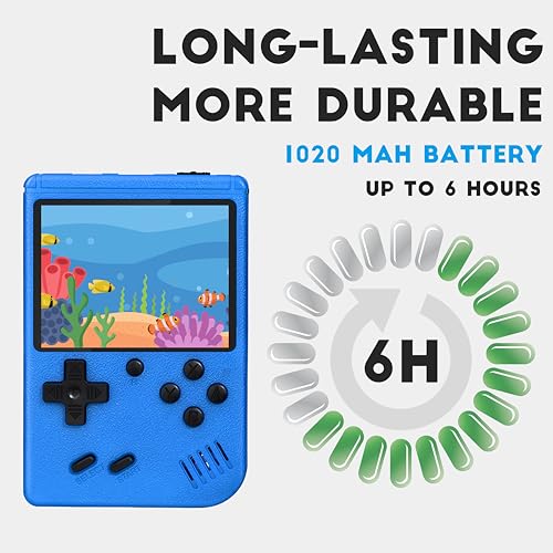 Retro Handheld Game Console,Portable Video Game Console with 500 Classic Games, 3.0 inches HD Screen, Support TV & Two Players Present for Kids & Adults Blue - Image 4