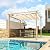 HAPPATIO 10' X 10' Retractable Pergola Canopy for Backyard, Garden, Patio; Woodgrain-Look Aluminum Pergola with Retractable Canopy, Includes Anchors and Expansion Screws (Beige)