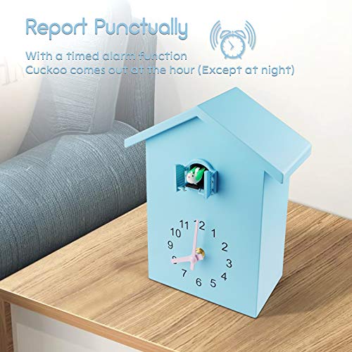 Keypower Cuckoo Clock Cuckoo Wall Clock,Cuckoo Bird Voices Call, Design Clock Pendulum, Bird House, Wall Art Home Living Room Kitchen Office Decoration (Blue) #TOP3