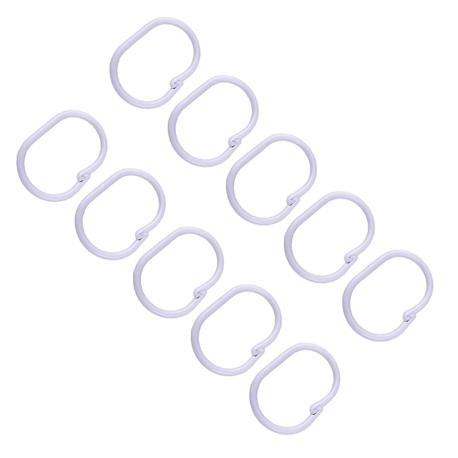 100pcs Secure Closure Shower Curtain Hooks Rusts Resistant Rings for Bathroom Tension Rods Accessories Shower Hooks