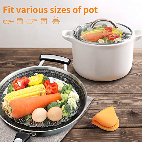 image for Billinne Vegetable Steamer Basket Stainless Steel Premium Folding Vegg