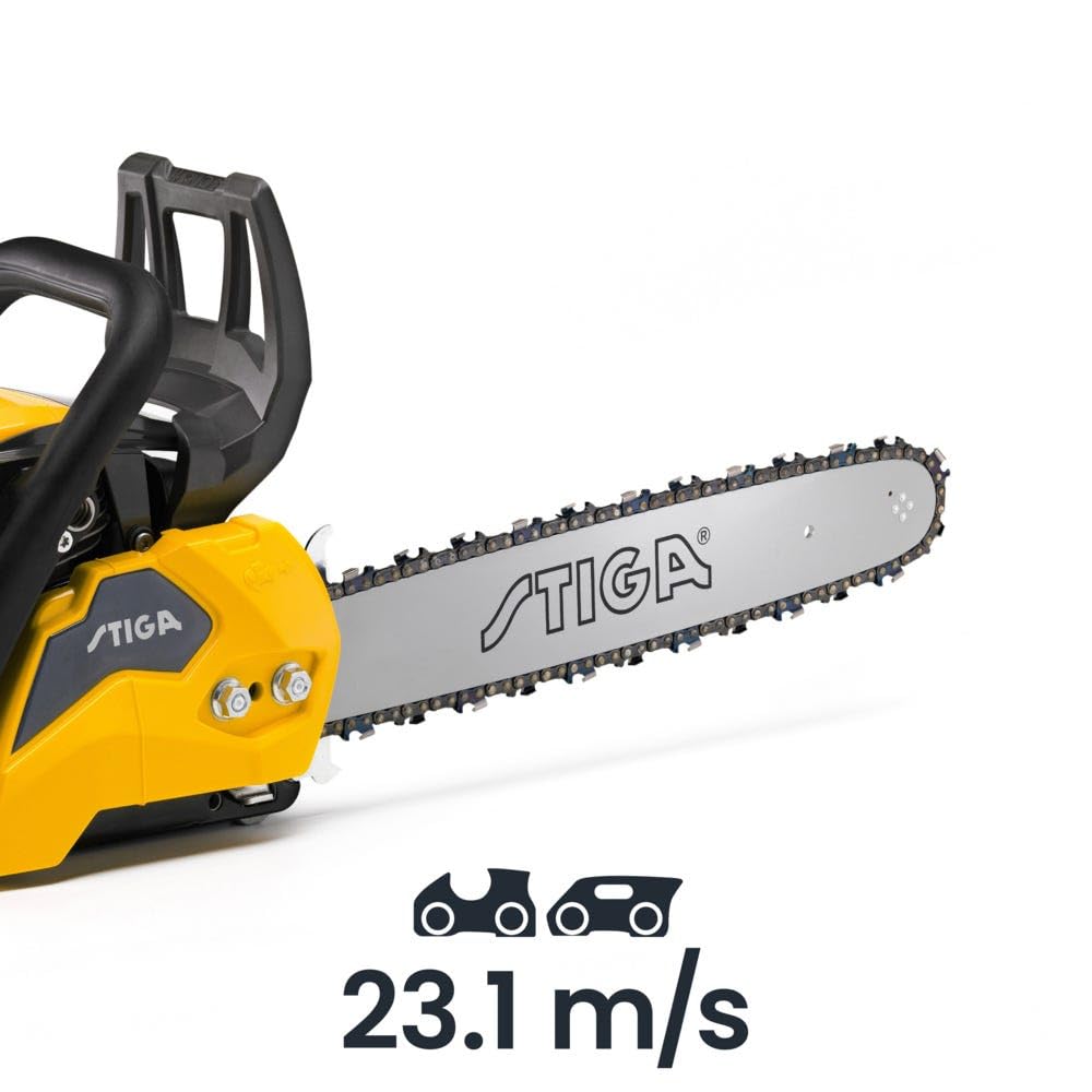 STIGA CS 545 (16") motosierra térmica - Motor 42.4 cm3 1.9 kW, guía 40 cm, velocidad de cadena 23.1 m/s, sistema antivibración, fácil mantenimiento, alta potencia y seguridad