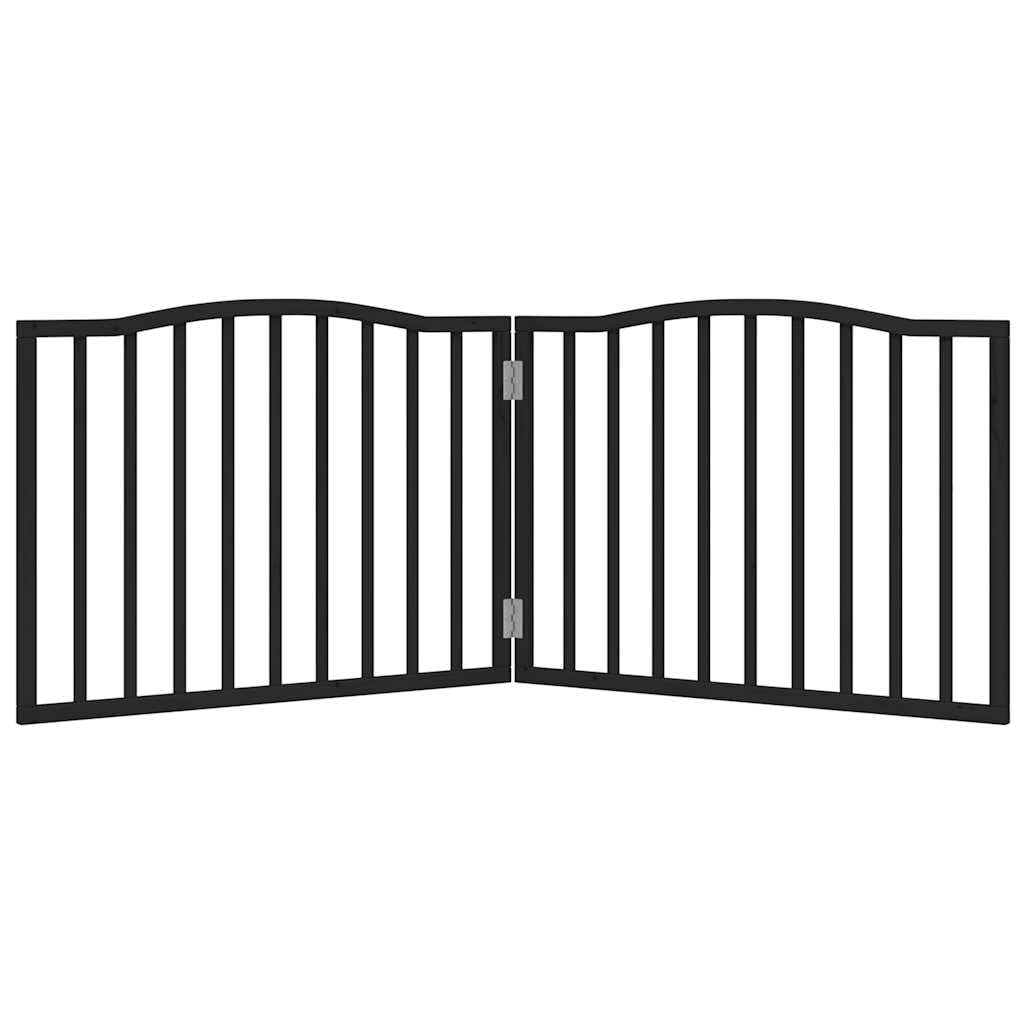 Faltbares Hundetor aus Pappelholz, 160 cm, Schwarz – Hundegitter faltbar ohne Bohren, platzsparend zusammenfaltbar für Sicherheit im Wohnzimmer, Küche und Treppe