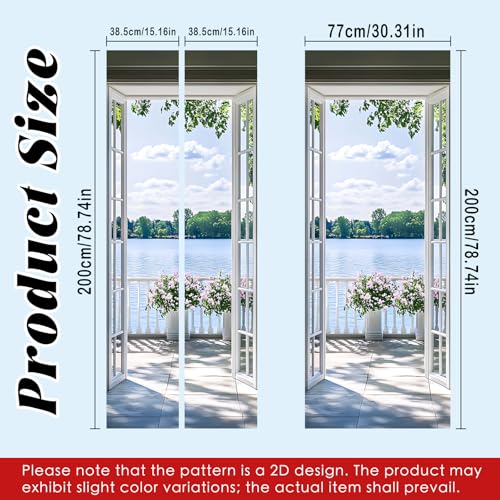 Image of Nuxovilar Lake French Door Stickers Peel Stick PVC 30.3x78.7 in Cover