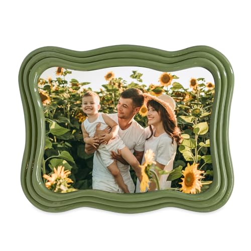 Isaac Jacobs 5X7 Green Curved Deco Frame For Tabletop And Wall Display thumb #3