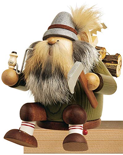 KWO Sitting Lumberjack German Christmas Incense Smoker Handcrafted in Germany