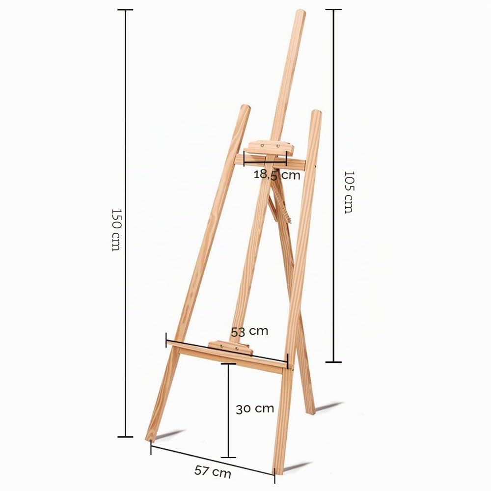 2PCS,Chevalet Peinture,Chevalet En Bois Massif De 150 Cm, Hauteur Réglable, Adapté à La Création Artistique Pour Enfants Et Adultes Ainsi Qu'à Une Utilisation Lors De Mariages