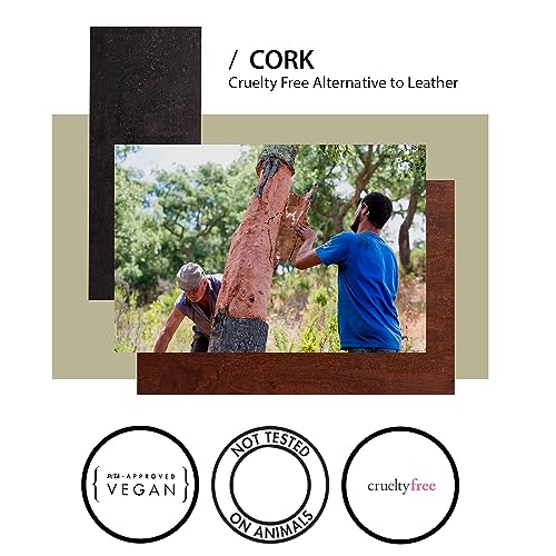 Cork Card Holder Men - Cork Wallet - Vegan Leather - Minimalist Slim Front Pocket RFID Zebra4