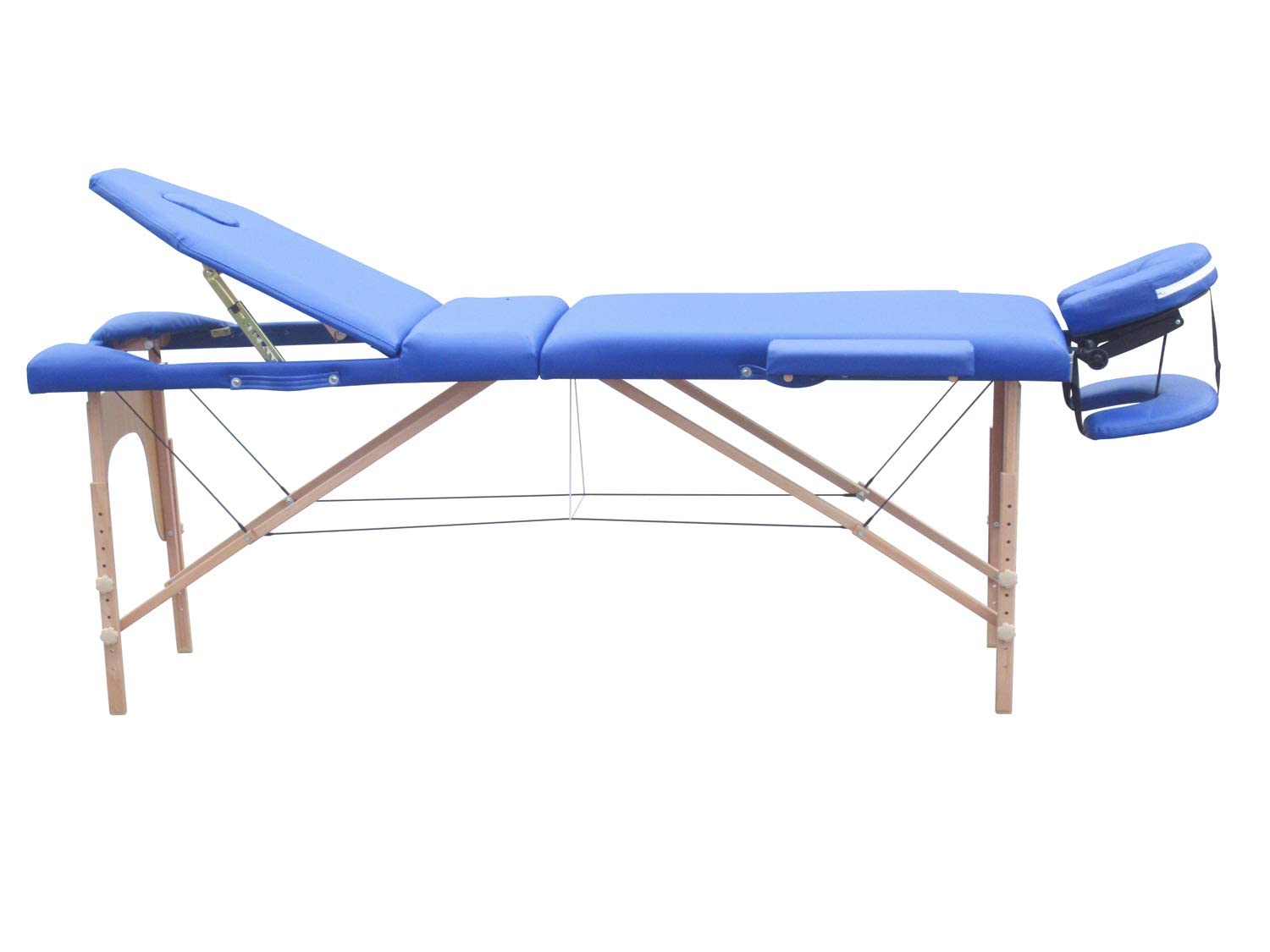 Mobiclinic®, Lettino per Fisioterapia, Massaggi, Estetica, CM-01 Plus, Marchio Europeo, Portatile, Pieghevole, Marcatura ce, Professionisti, Legno, 186x60 cm, Blu