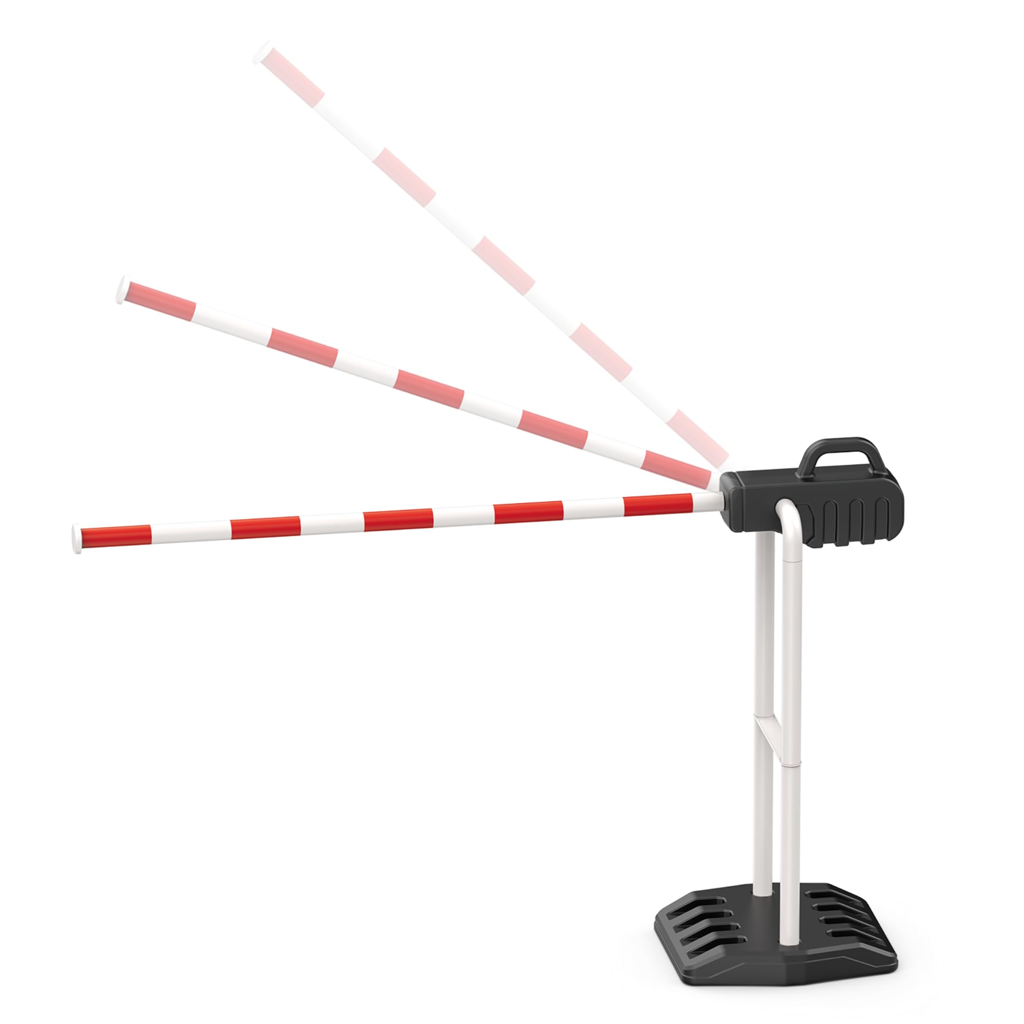 alldoro 60233 Verkehrsschranke für Kinder, 110 x 68 cm, Verstellbarer Schrankenarm, befüllbarer Standfuß, Indoor & Outdoor, ab 3 Jahren, Rot/Weiß