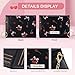 Sunwel Fashion Cute Coquette Bow Wallet with Key-chain Aesthetic Card Holder ID Window for Women Girls (367BLACK)