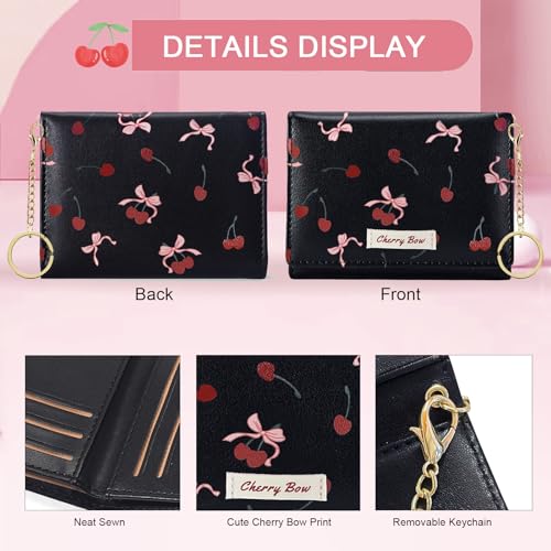 Image of Sunwel Fashion Cute Coquette Bow Wallet with Key-chain for Women Girls