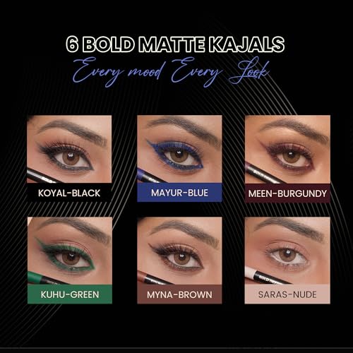 Image of Parul Garg Beauty Bold Define Matte Kajal | Smooth Glide for Waterline & Lash Line | Everyday Wear Kajal | Long-Lasting, Vegan & Cruelty-Free (Mayur)