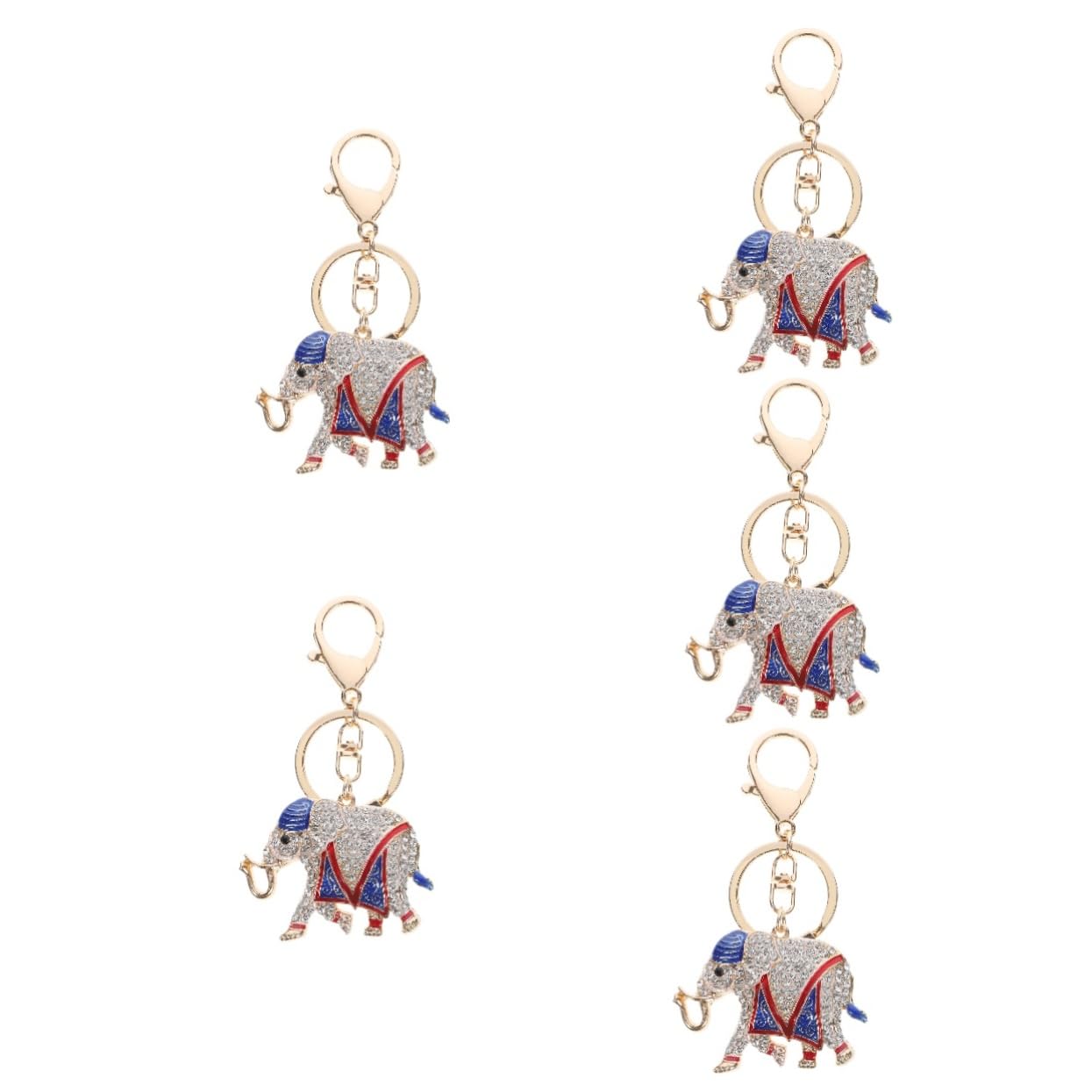 VALICLUD 4 Piezas Llavero Elefante Llavero De Mujer Elefante Llavero Llavero De Elefante De Diamantes De Imitación Animal De Aleación De Zinc De Diamantes De Imitación Perder Bolso