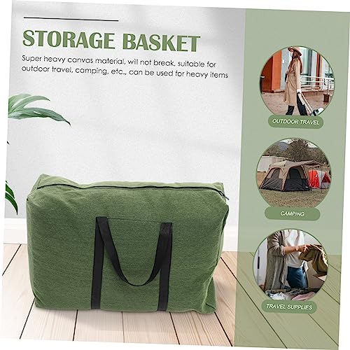 1pc Large Capacity Duffle Bag Canvas Travel Luggage Weekender Bag Handles4