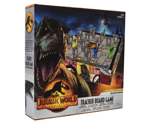 Shuffle Jurassic World Tracker Juego de Mesa, Encontrar y rescatar Dinosaurios, para 2-4 Jugadores, Gran Regalo para niños de 6 años en adelante