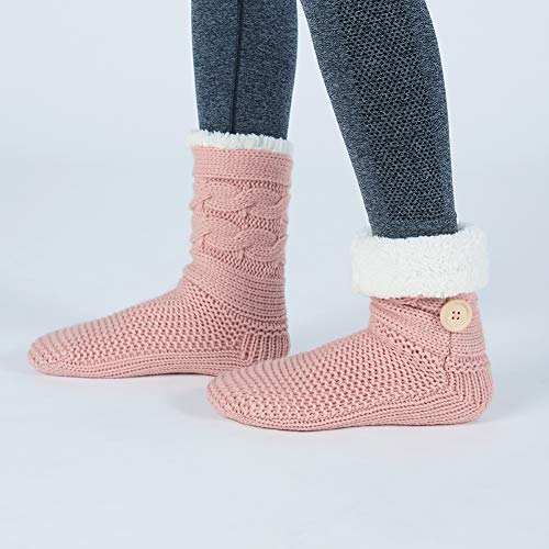 Maamgic Womens Knit Christmas Sherpa Slipper Socks Grippers Warm Sweater Bootie Thick Fleece Ladies Female Fuzzy Winter Socks thumb #3