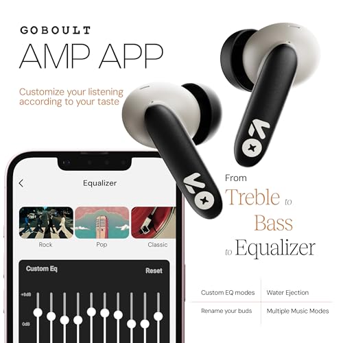 Image of GOBOULT Y1 v2.0 Ear Buds Wireless with 60H Playtime, Zen Quad Mic ENC, 45ms Low Latency, Touch Control, Dual Device Pairing, Bluetooth 6.0, 13mm Bass Driver Earbud TWS Wireless Earphone (Black Onyx)