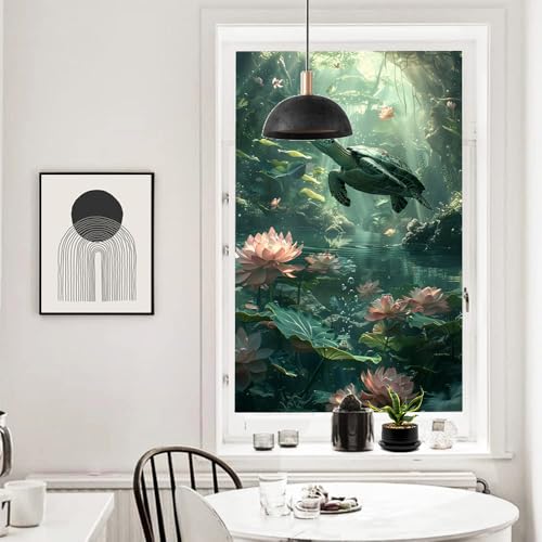 Vinilo decorativo para ventana privacidad Lotus Sea Turtle 27.6x39.4 in miniatura 4