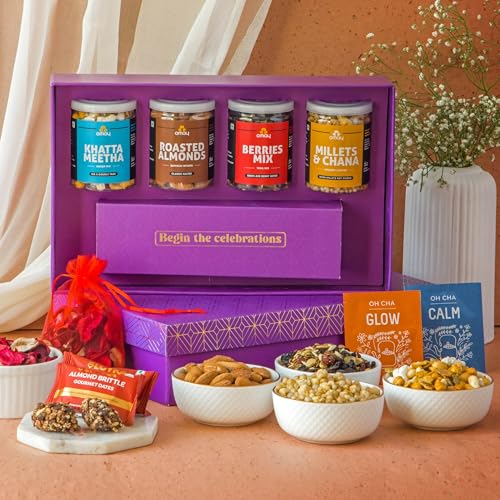 Omay Foods 10_Pcs Sparkling Delights Gift Hamper | Healthy Snacks...