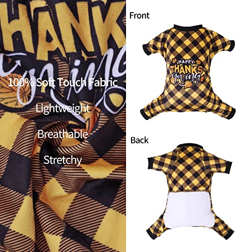 Image of CuteBone Thanksgiving Dog Pajamas Costumes Pet Clothes Cat Apparel Shirt Winter Holiday Cute Pjs Outfits for Doggie Onesies P261S