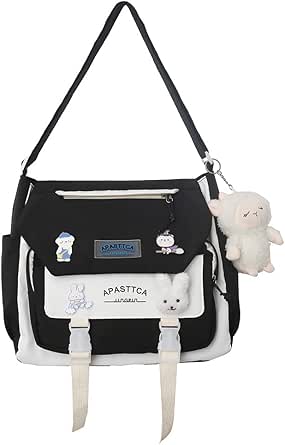 Bolsa De Mensajero Casual Para Estudiantes Kawaii Para Mujer, Bolsa De Hombro De Nailon De Gran