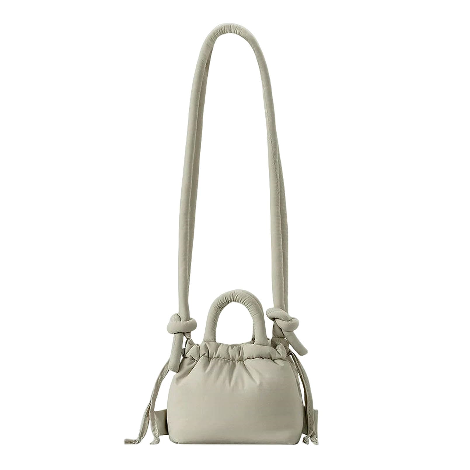 Borsa a Mano Donna Piccola per Bottino Imbottito da Imbottita Sacchetti di Nylon Down Cotone Crossbody Borse Mini Lady Borse-Nero