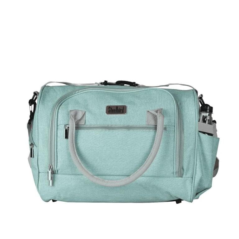 steelbird toys mom mate bag – large capacity waterproof diaper bag for mothers with dedicated sections, insulated bottle holders, stroller clips & portable changing mat