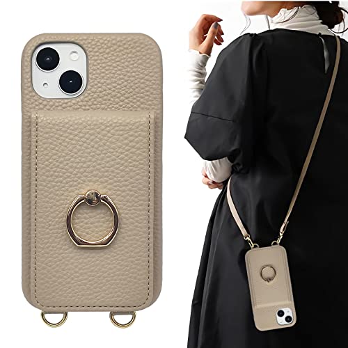 Amazon.co.jp: iPhone13ケース ショルダー付き カード収納 背面