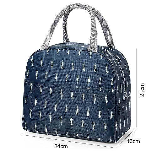 Image of Eco-Friendly Insulated Lunch Bag with Smart Organizer for Office, School, Gym & Outdoor - Reusable, Durable, and Stylish Storage for Men, Women, and Kids (Printed White)