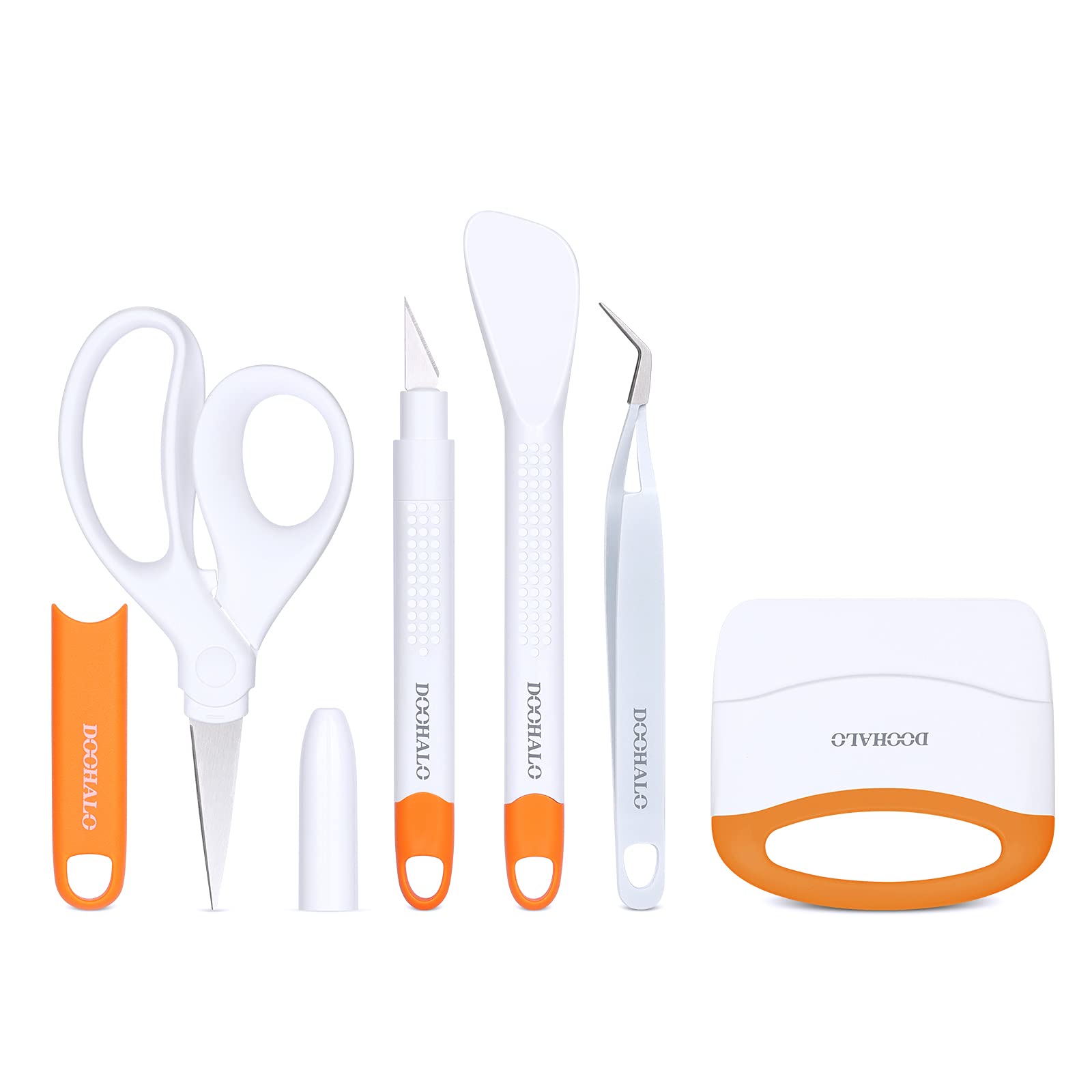 Vinyl Weeding Tools Set for Craft,5 pcs Weeding Kits,for Cricut/Silhouette/Siser HTV/Oracal Vinyl,Include Paper Knife,Scraper,Spatula,Tweezers,Scissors,Basic Weed Removal Accessories Set