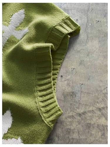 Men's Cross Print Sweater Vests Y2k Ripped Crew Neck Sleeveless Casual Knit Tops Streetwear4