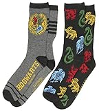 Hyp Harry Potter Hogwarts Men's Crew Socks 2 Pair Pack Shoe Size 6-12