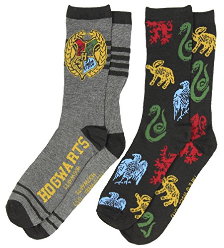 Hyp Harry Potter Hogwarts Men's Crew Socks 2 Pair Pack Shoe Size 6-12