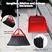 Commercial Broom and Dustpan Set, Jumbo Lobby Debris Dustpan (14inch*14inch), Heavy Duty Broom (14inch Width), 2 Sets, Red,for Indoor and Outdoor Cleaning,Red