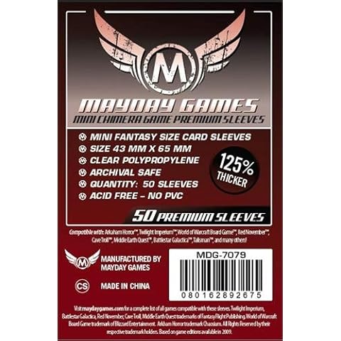 Mayday Games 43 x 65 mm SLEEVES Mini Chimera USA Premium Card Game (Pack of 50) Cover