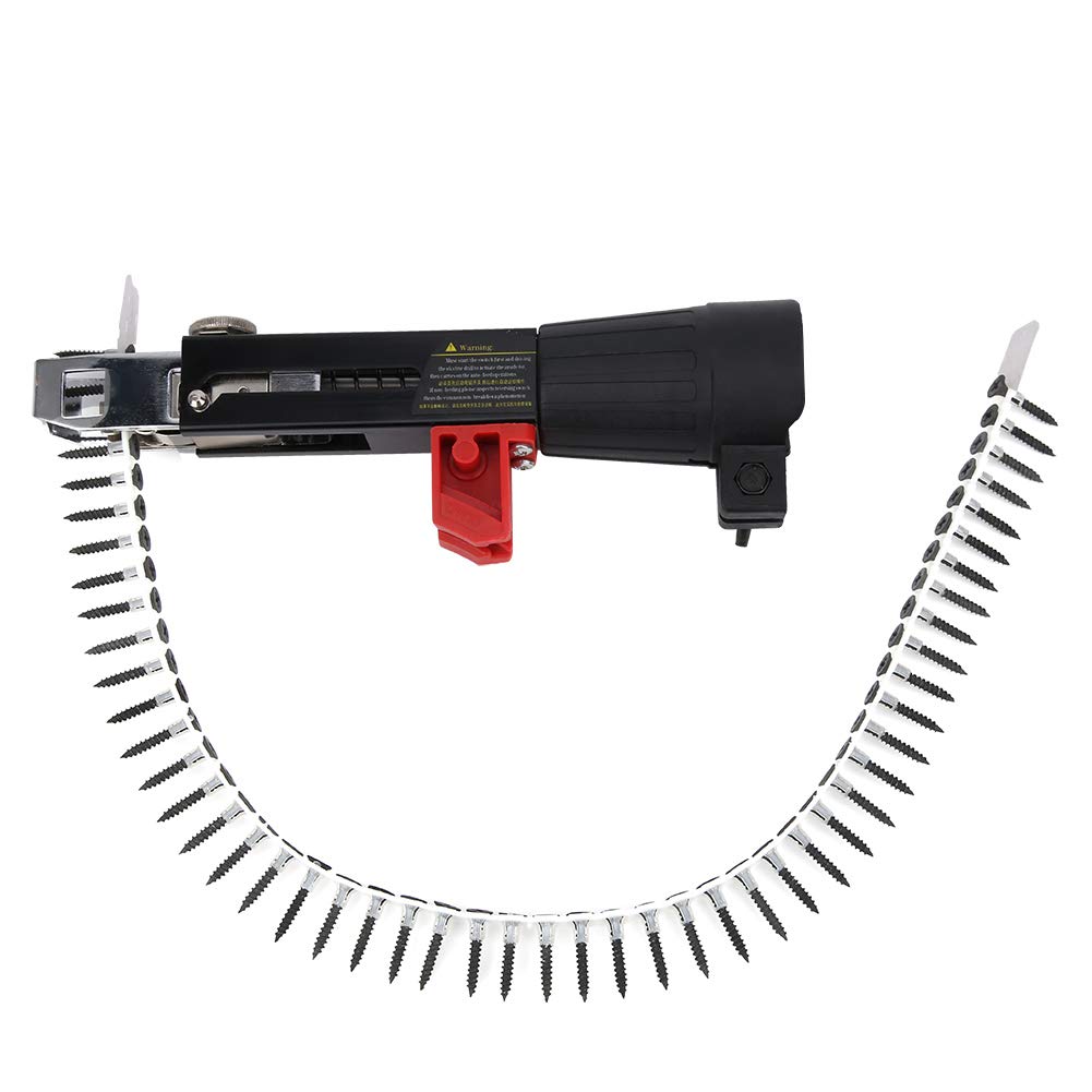 Wnesy Adapter Screw Gun, Automatic Chain Nail Gun, Aluminum Alloy, for Woodworking Tool, Black - Image 4