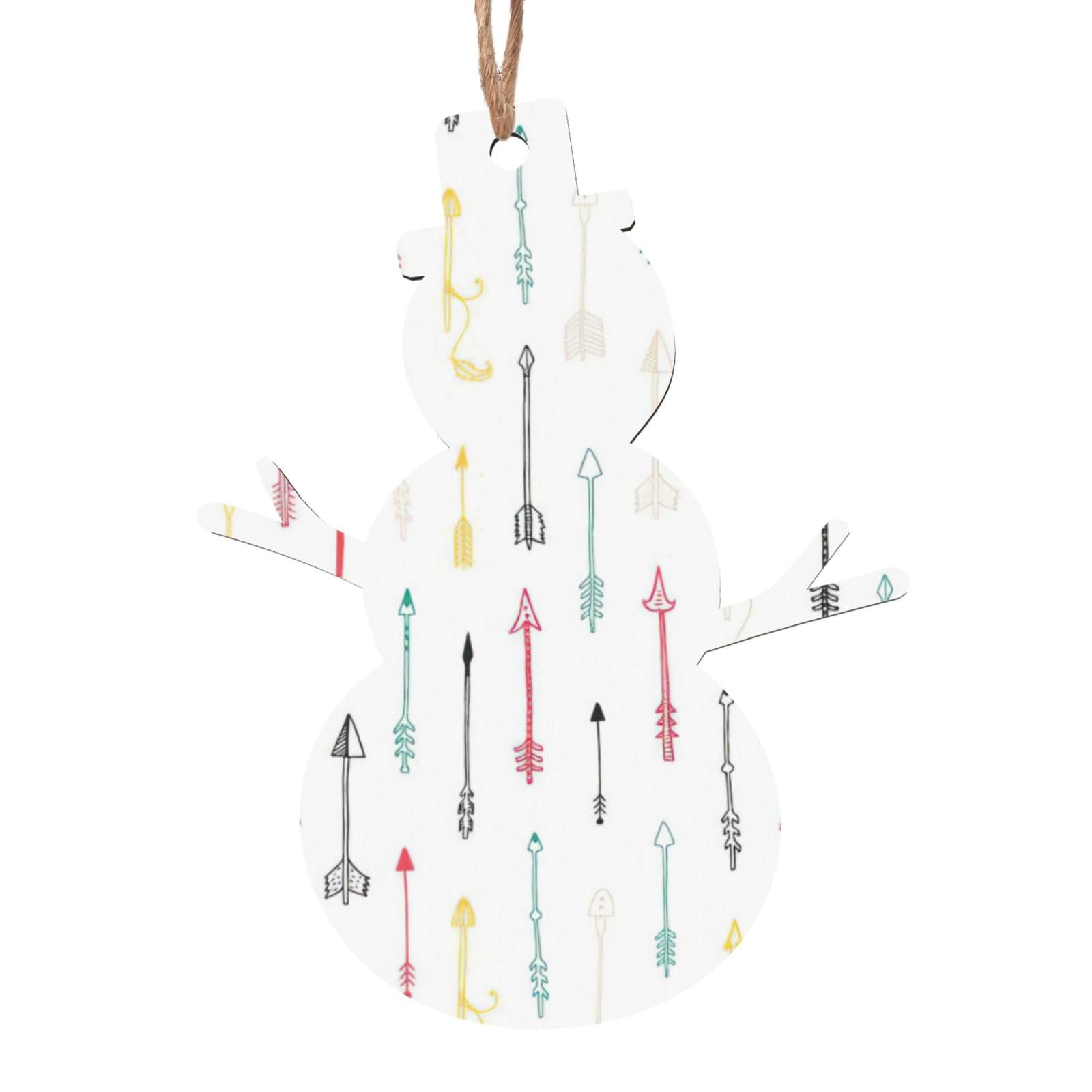 Colorful Hand Drawn Art With Boho Style Arrows Print Wooden Christmas Decorations,Christmas Tree Ornaments Christmas Wooden Gift Tags